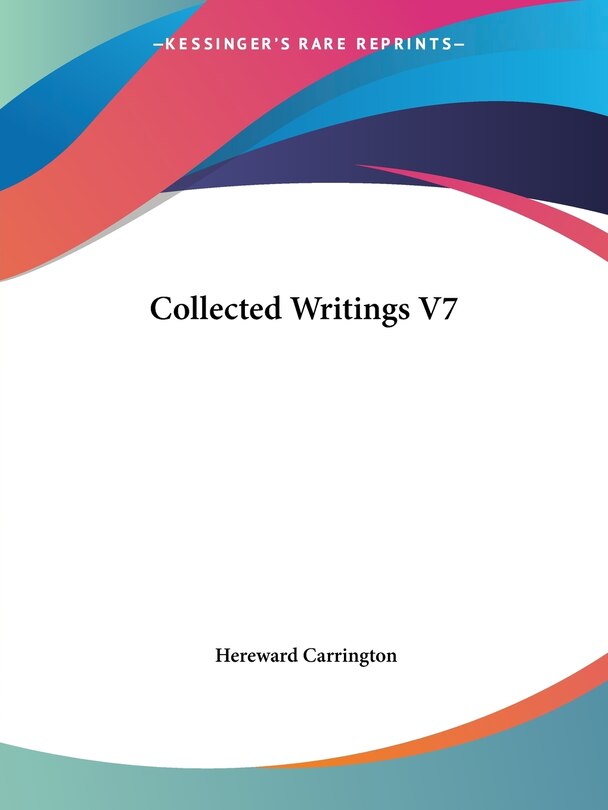 Front cover_Collected Writings V7