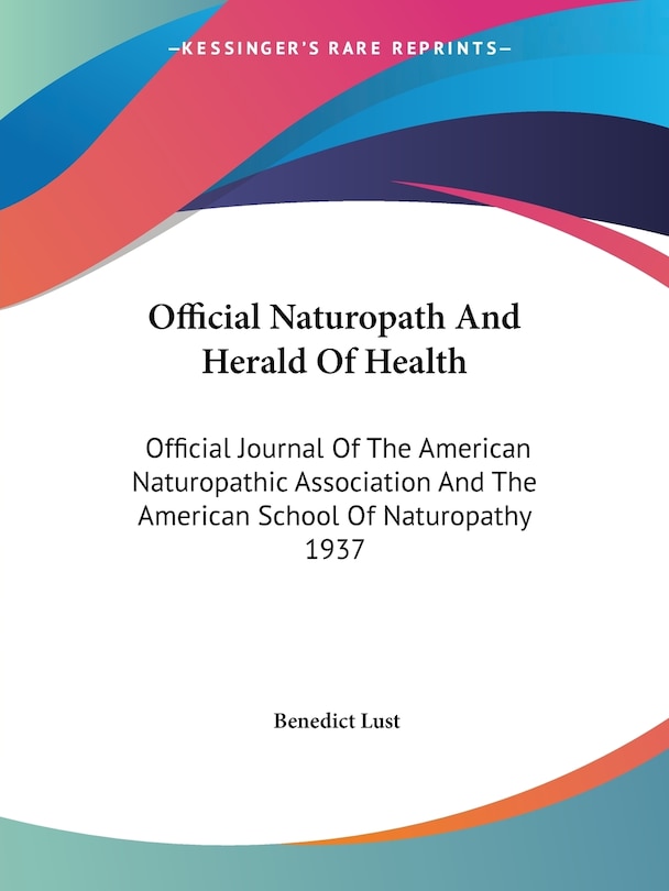 Front cover_Official Naturopath And Herald Of Health