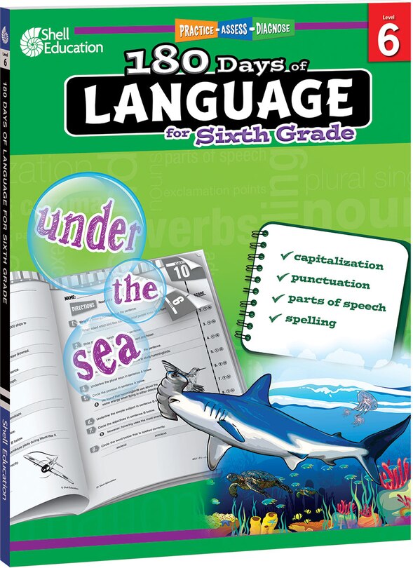 Front cover_180 Days Of Language For Sixth Grade