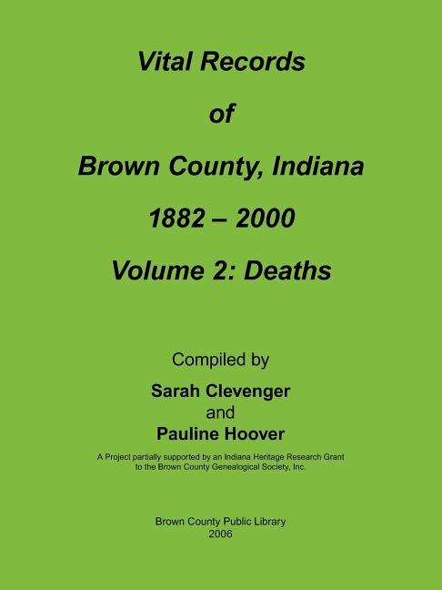 Couverture_Vital Records of Brown County, Indiana