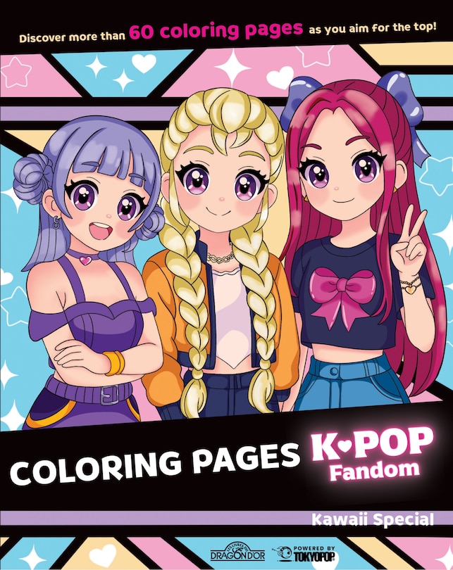 Front cover_K-Pop Fandom Coloring Pages: Kawaii Special