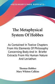 Couverture_The Metaphysical System Of Hobbes