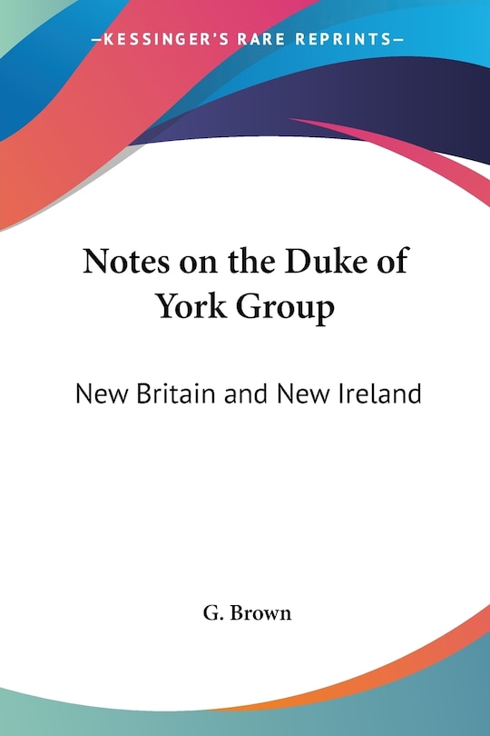 Front cover_Notes on the Duke of York Group
