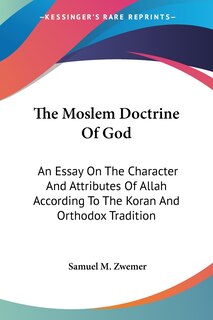 Couverture_The Moslem Doctrine Of God