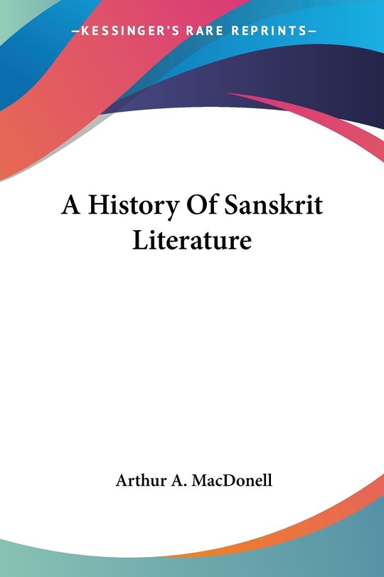 Front cover_A History Of Sanskrit Literature