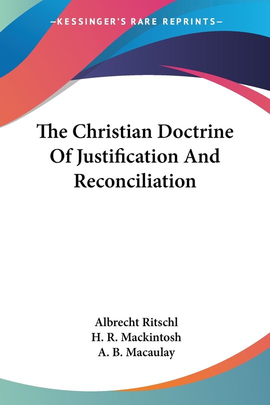 Couverture_The Christian Doctrine Of Justification And Reconciliation