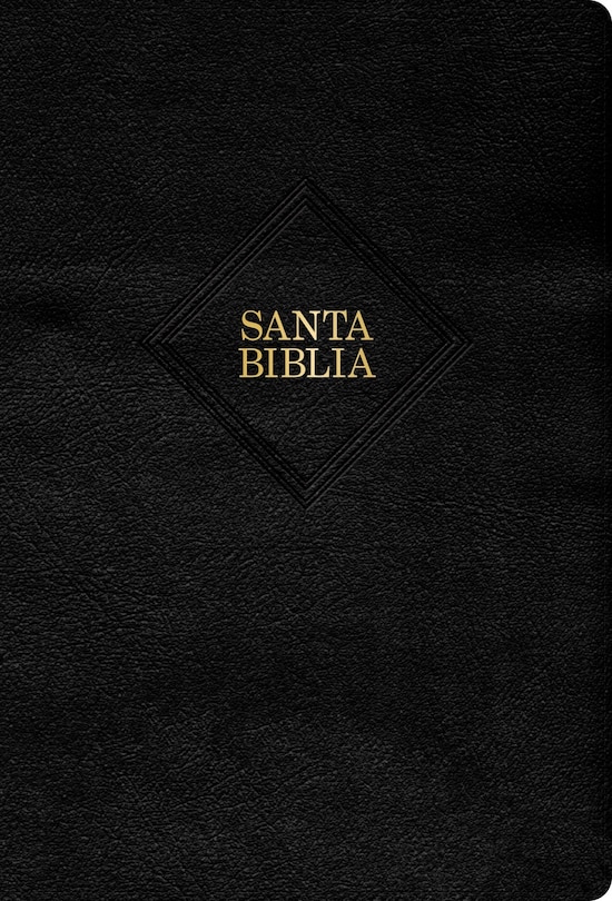 Front cover_RVR 1960 Biblia letra grande tamaño manual, negro piel fabricada con índice (Edición 2023)