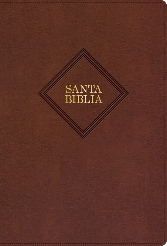 Front cover_RVR 1960 Biblia letra grande tamaño manual, café piel fabricada con índice (Edición 2023)