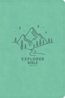 Front cover_CSB Explorer Bible for Kids, Light Teal Mountains LeatherTouch, Indexed