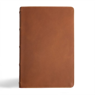 Front cover_CSB Men's Daily Bible, Brown Genuine Leather, Indexed