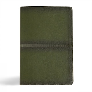 Front cover_CSB Men's Daily Bible, Olive LeatherTouch, Indexed