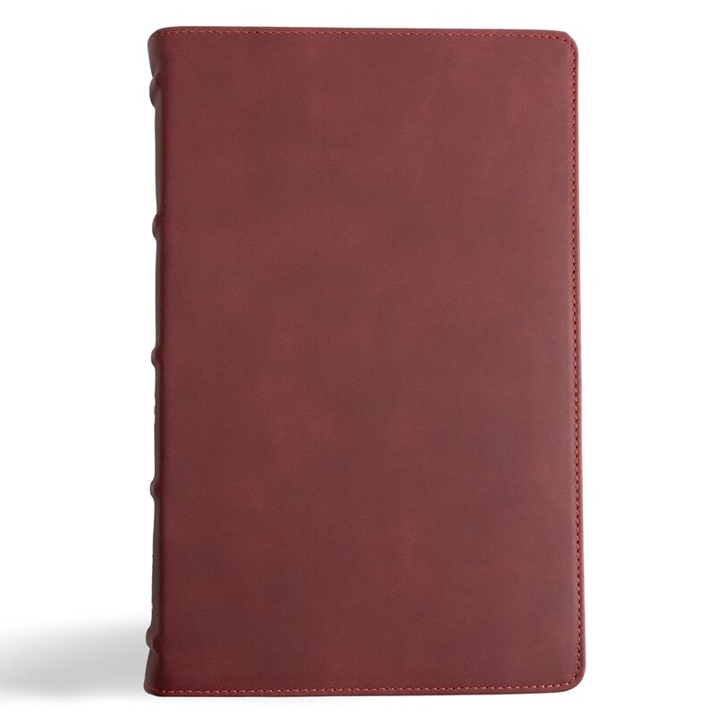 Couverture_CSB Single-Column Personal Size Bible, Holman Handcrafted Collection, Marbled Burgundy Premium Calfskin