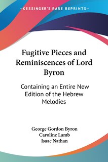 Couverture_Fugitive Pieces and Reminiscences of Lord Byron