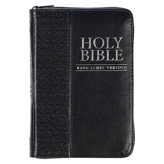 Couverture_KJV Bible Mini Pocket Faux Leather, Black w/zipper