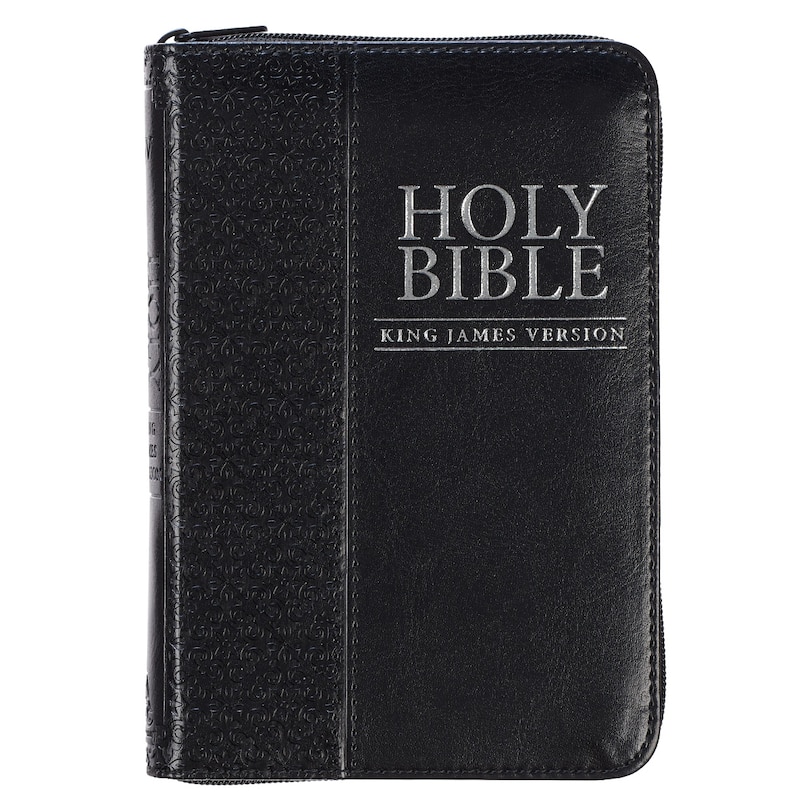 Couverture_KJV Bible Mini Pocket Faux Leather, Black w/zipper