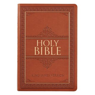 Front cover_KJV Bible Thinline LP Faux Leather, Saddle Tan