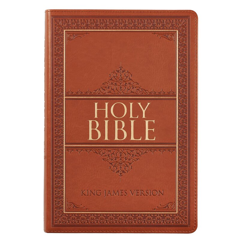 Front cover_KJV Bible Thinline LP Faux Leather, Saddle Tan