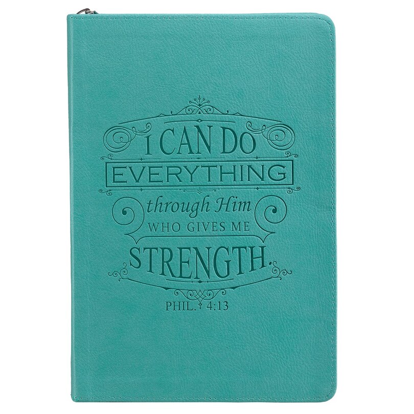Front cover_Journal Classic Zip Teal I Can Do Everything Phil. 4:13