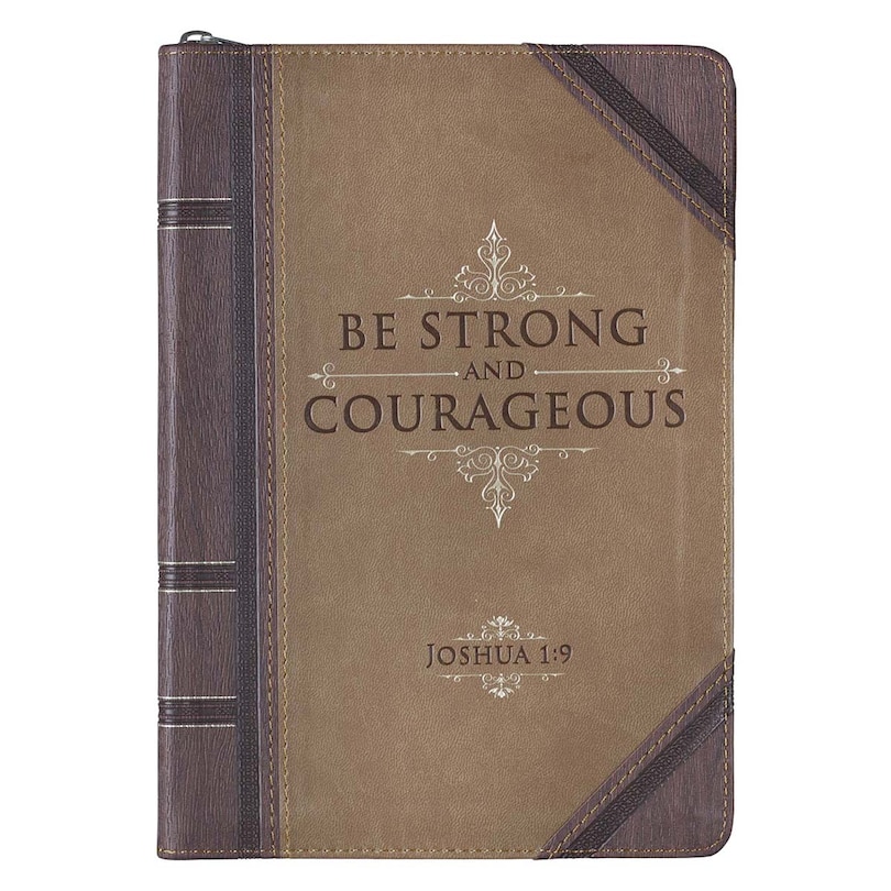 Couverture_Journal Classic Zip Brown Two-tone Be Strong Josh. 1:9