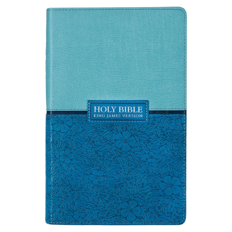 Couverture_KJV Bible Giant Print Standard-size Faux Leather, Aqua/Blue