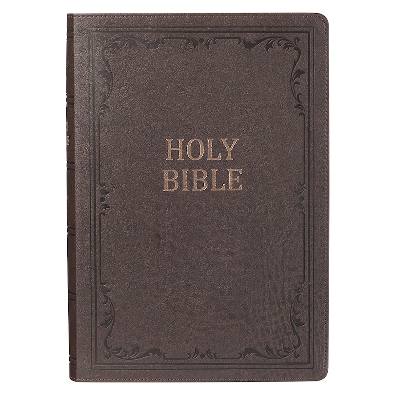 Front cover_KJV Bible Super Giant Print Faux Leather, Dark Brown