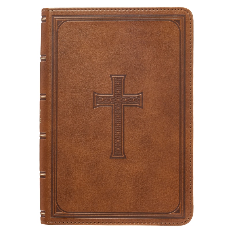Front cover_KJV Bible Compact LP Faux Leather, Saddle Tan