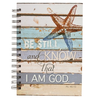 Front cover_Journal Wirebound Cream/Blue Coastal Be Still Ps. 46:10