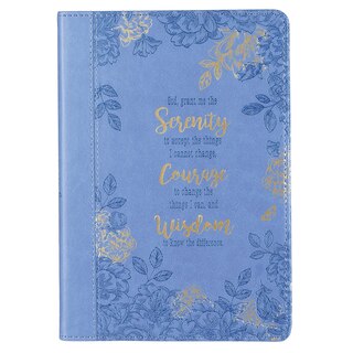 Front cover_Serenity Prayer Blue Slimline Faux Leather Journal