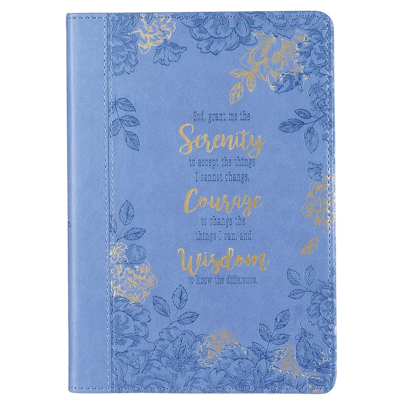 Front cover_Serenity Prayer Blue Slimline Faux Leather Journal