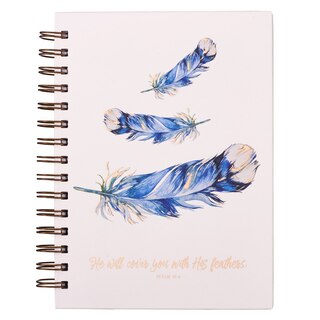 Couverture_Journal Wirebound White Feathers He Will Cover You Ps. 91:4