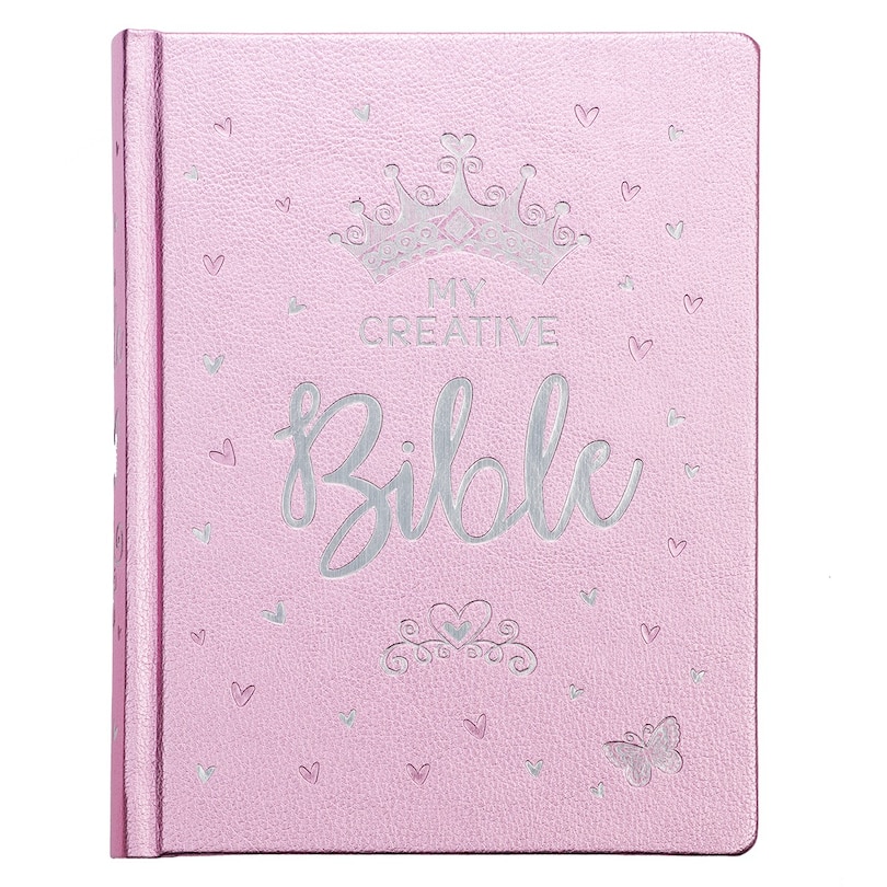 Front cover_ESV My Creative Bible for Girls Faux Leather HC, Pink Glitter
