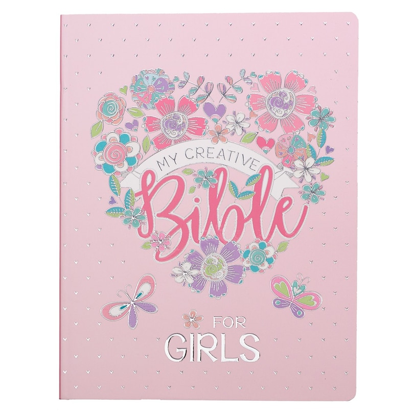 Front cover_ESV My Creative Bible for Girls Softcover, Pink Floral