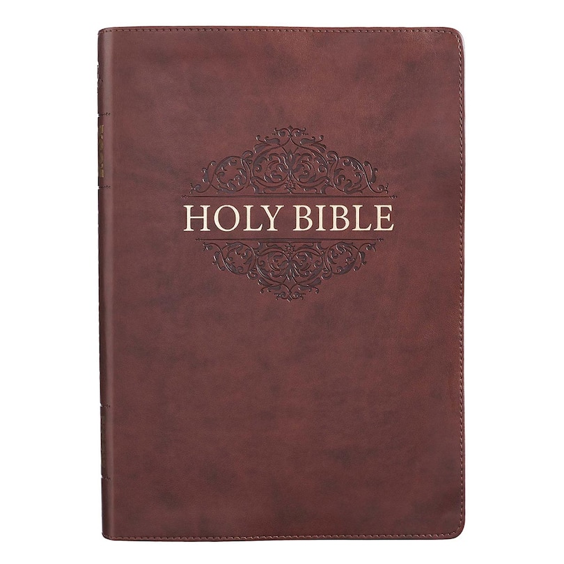 Front cover_KJV Bible Super Giant Print Faux Leather, Chestnut Brown