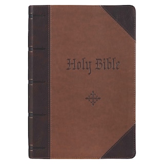 Front cover_KJV Bible Giant Print Full-size Faux Leather, Brown Two-tone