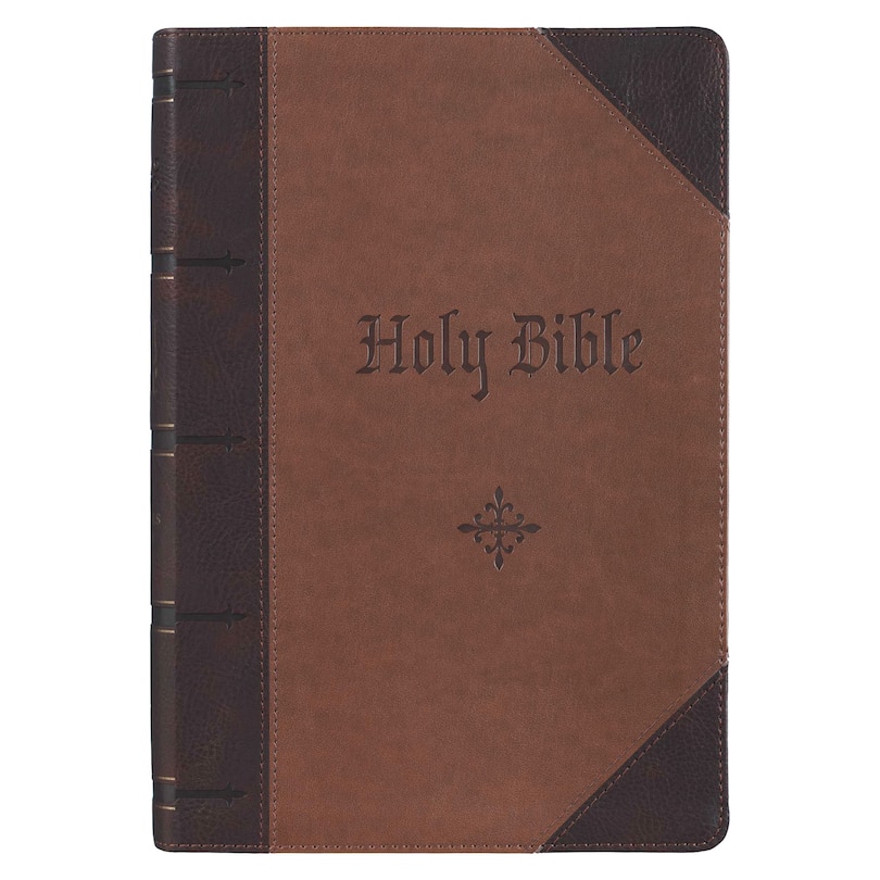 Front cover_KJV Bible Giant Print Full-size Faux Leather, Brown Two-tone