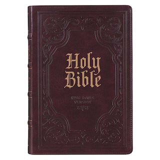 Front cover_KJV Bible Giant Print Full-size Faux Leather, Dark Brown