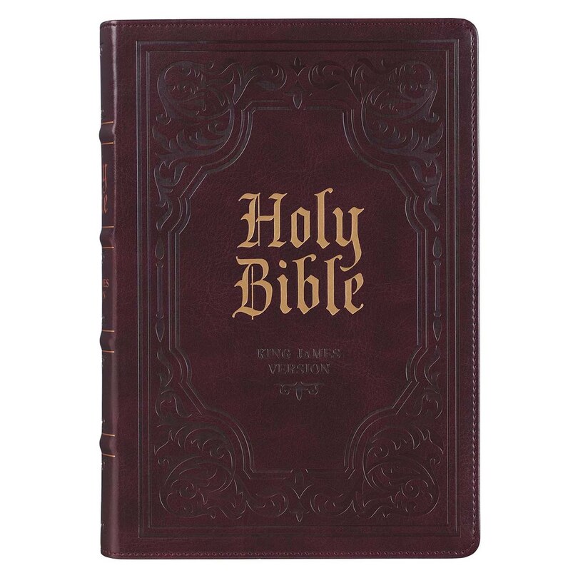 Front cover_KJV Bible Giant Print Full-size Faux Leather, Dark Brown