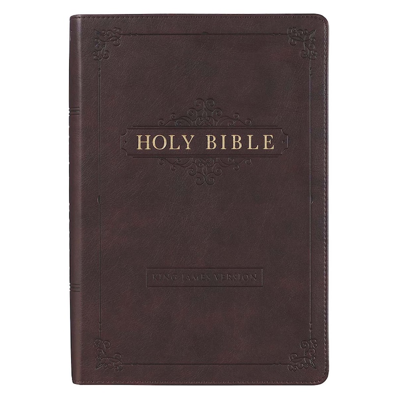 Front cover_KJV Bible Giant Print Full-size Faux Leather, Espresso Brown