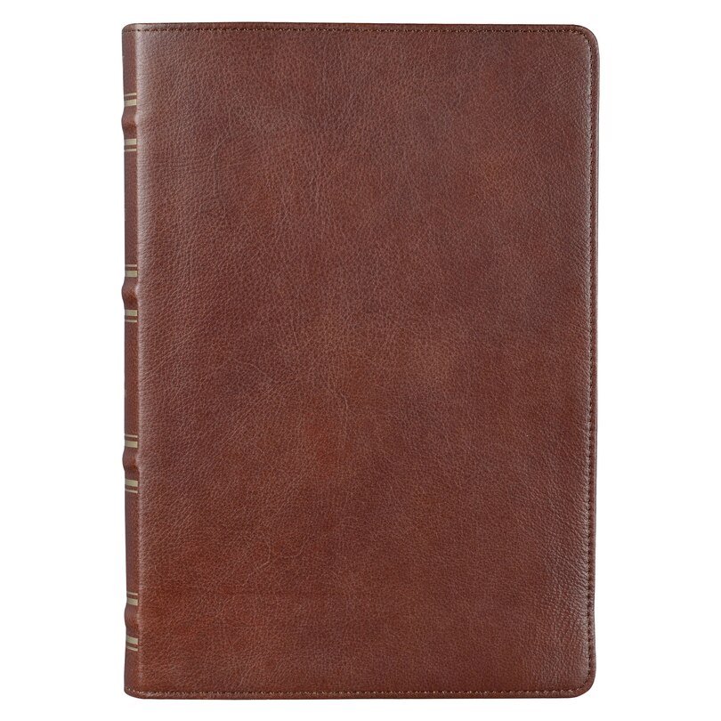 Couverture_KJV Bible Giant Print Full-size Full-grain Leather, Saddle Tan
