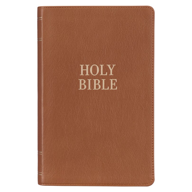 Front cover_KJV Bible Giant Print Standard-size Full-grain Leather, Butterscotch