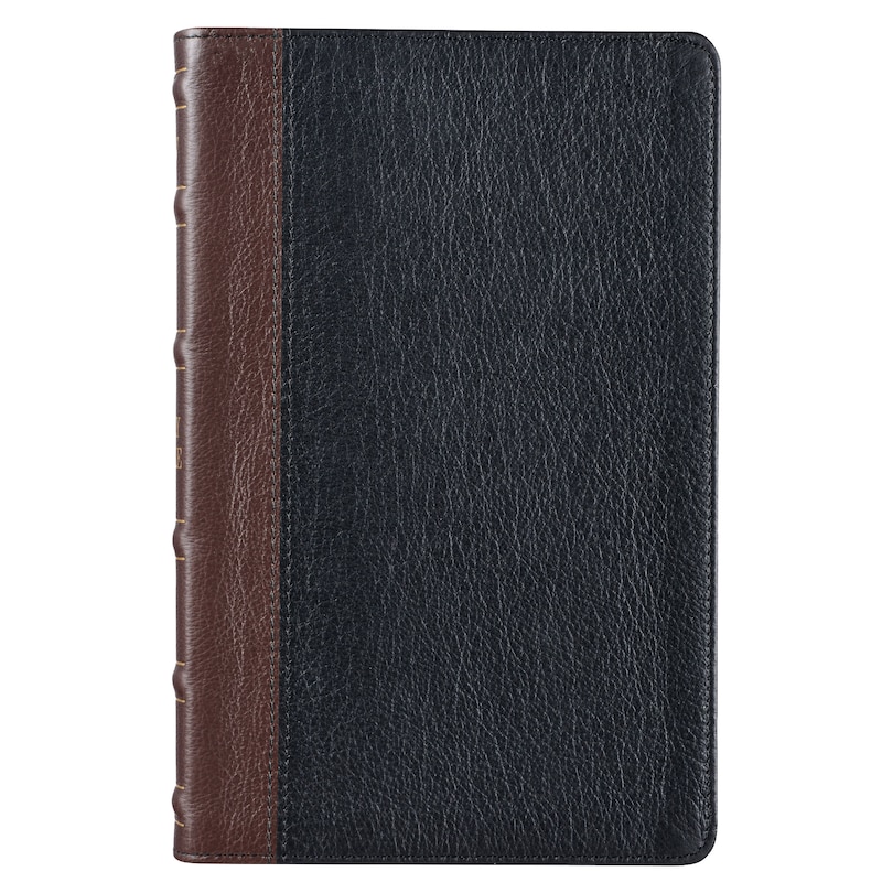 Couverture_KJV Bible Deluxe Gift Full-grain Leather, Black/Saddle Tan