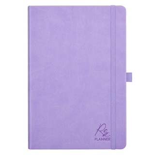 Rolene Strauss Undated Daily Planner w/Scripture for Women - Daily, Weekly, Monthly, Academic Organizer, Dot Grid Notebook, Time Management, Productivity, Purple Faux Leather