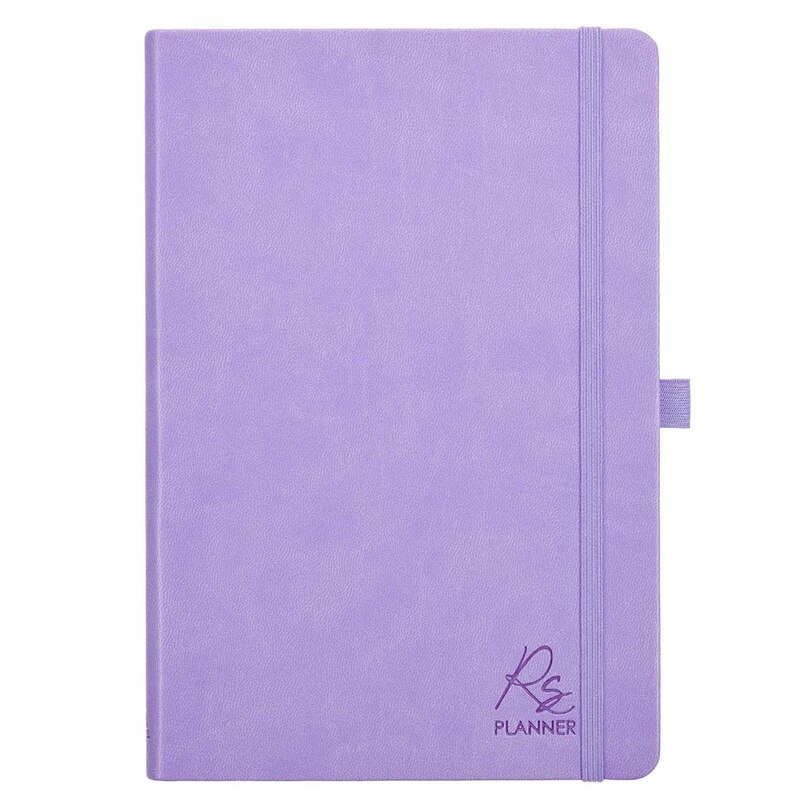 Rolene Strauss Undated Daily Planner w/Scripture for Women - Daily, Weekly, Monthly, Academic Organizer, Dot Grid Notebook, Time Management, Productivity, Purple Faux Leather