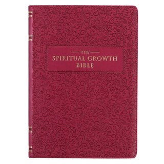 Front cover_NLT, The Spiritual Growth Bible Faux Leather, Berry