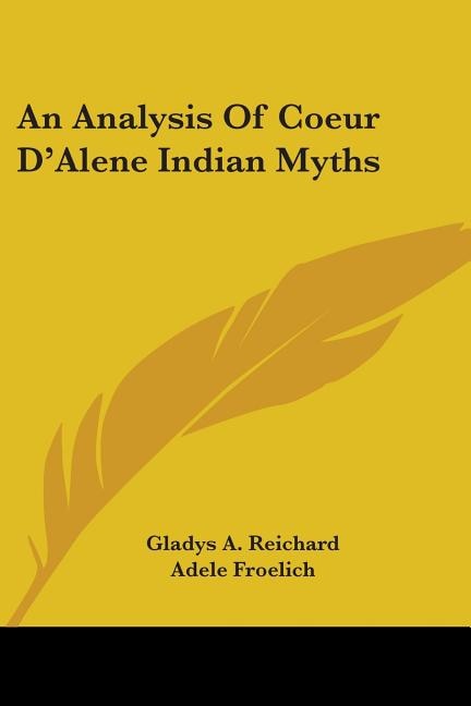 Couverture_An Analysis Of Coeur D'Alene Indian Myths