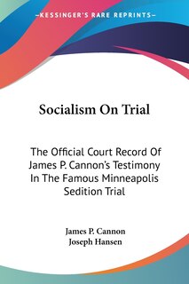 Front cover_Socialism On Trial