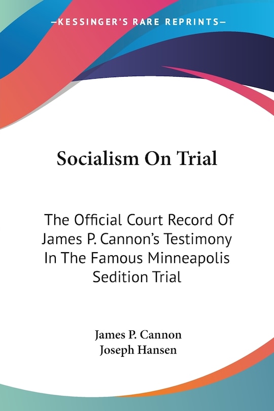 Front cover_Socialism On Trial