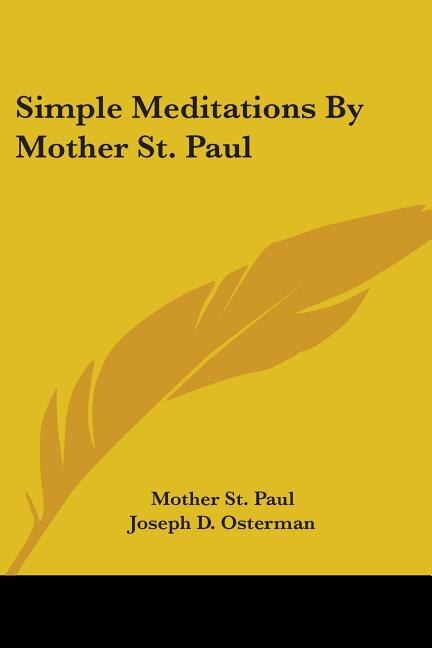 Front cover_Simple Meditations By Mother St. Paul