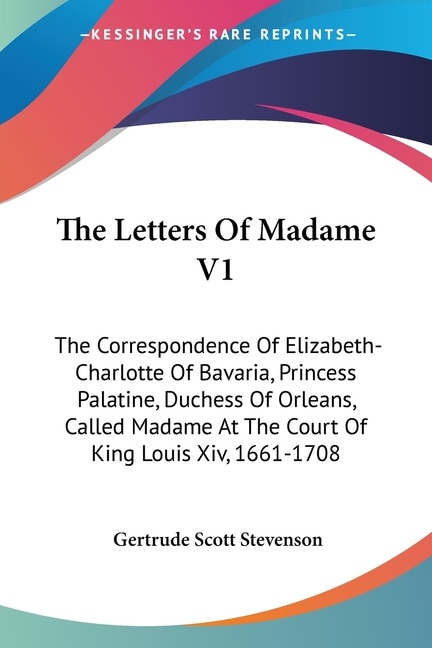 Couverture_The Letters Of Madame V1