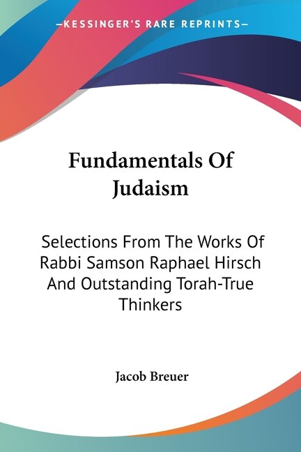 Couverture_Fundamentals Of Judaism